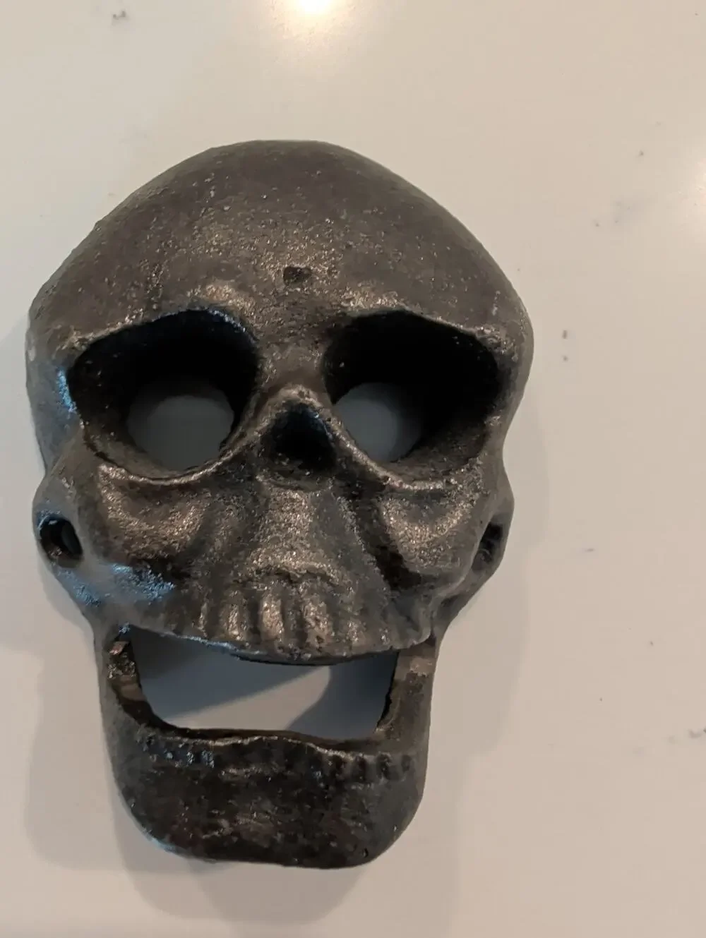 Vintage Cast Iron Wall-Mount Skull Bottle Opener